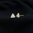 1/2 CT Round Cut Diamond Triangle Stud Earrings in Gold Diamond - ( HI-SI ) - Color and Clarity - Rosec Jewels