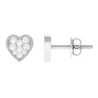 Diamond Simple Heart Stud Earrings Diamond - ( HI-SI ) - Color and Clarity - Rosec Jewels