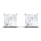 3/4 CT Princess Cut Moissanite Solitaire Stud Earrings Moissanite - ( D-VS1 ) - Color and Clarity - Rosec Jewels