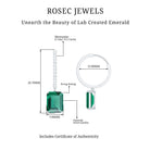 5 CT Octagon Cut Lab Created Emerald and Moissanite Silver Hoop Drop Earrings - Rosec Jewels