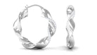 Rosec Jewels-Real April Birthstone Diamond Twisted Hoop Earrings