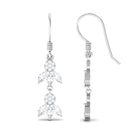 Nature Inspired Moissanite Dangle Earrings Moissanite - ( D-VS1 ) - Color and Clarity - Rosec Jewels