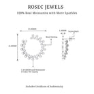 1.75 CT Certified Moissanite Geometric Stud Earrings Moissanite - ( D-VS1 ) - Color and Clarity - Rosec Jewels