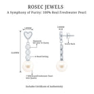 6.25 CT Heart Dangle Earrings with Freshwater Pearl and Diamond Freshwater Pearl - ( AAA ) - Quality - Rosec Jewels