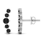 1/2 CT Gold Ear Cuff Earrings with Black Onyx Black Onyx - ( AAA ) - Quality - Rosec Jewels