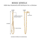 1/2 CT Bezel Set Diamond Drop Chain Earrings Diamond - ( HI-SI ) - Color and Clarity - Rosec Jewels