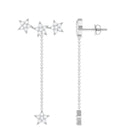 Natural Diamond Star Dangle Earrings Diamond - ( HI-SI ) - Color and Clarity - Rosec Jewels