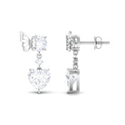 4.25 CT Certified Moissanite Butterfly Heart Drop Earrings Moissanite - ( D-VS1 ) - Color and Clarity - Rosec Jewels