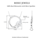 1 CT Marquise and Round Cut Moissanite Silver Leaf Eternity Necklace - Rosec Jewels