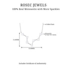 Moissanite Constellation Aquarius Zodiac Sign Necklace Moissanite - ( D-VS1 ) - Color and Clarity - Rosec Jewels