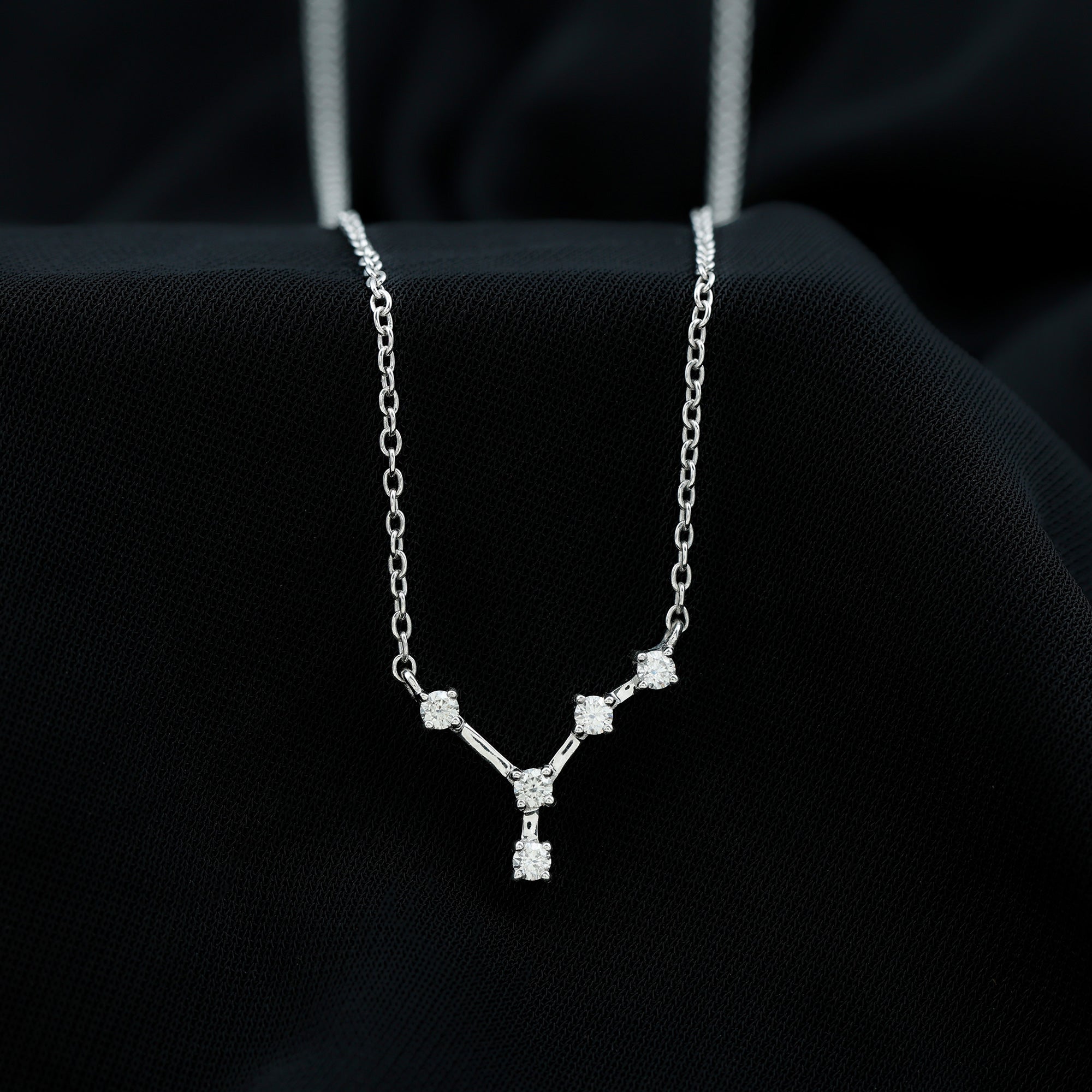 Certified Moissanite Cancer Constellation Necklace - Rosec Jewels