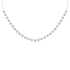 Round Moissanite Bridal Station Chain Necklace - Rosec Jewels