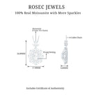 3.75 CT Certified Moissanite Bridal Pendant in Gold Moissanite - ( D-VS1 ) - Color and Clarity - Rosec Jewels