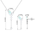 Natural Ethiopian Opal Teardrop Jewelry Set with Moissanite Ethiopian Opal - ( AAA ) - Quality - Rosec Jewels