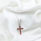 3.75 CT Simple Garnet Holy Cross Pendant Garnet - ( AAA ) - Quality - Rosec Jewels