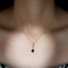 Pear Shape Black Onyx Infinity Pendant Necklace with Moissanite Accent Black Onyx - ( AAA ) - Quality - Rosec Jewels