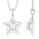 1/4 CT Moissanite and Gold Star Pendant Moissanite - ( D-VS1 ) - Color and Clarity - Rosec Jewels