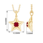 1/4 CT Elegant Ruby and Gold Star Pendant for Women Ruby - ( AAA ) - Quality - Rosec Jewels