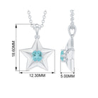 1/4 CT Sky Blue Topaz and Gold Star Pendant Necklace Sky Blue Topaz - ( AAA ) - Quality - Rosec Jewels