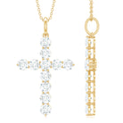 Rosec Jewels-3.50 CT Moissanite Cross Pendant Necklace