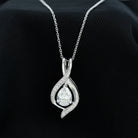 Certified Moissanite Classic Teardrop Pendant Moissanite - ( D-VS1 ) - Color and Clarity - Rosec Jewels