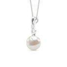 10 MM Round Freshwater Pearl Drop Infinity Pendant with Diamond Freshwater Pearl - ( AAA ) - Quality - Rosec Jewels