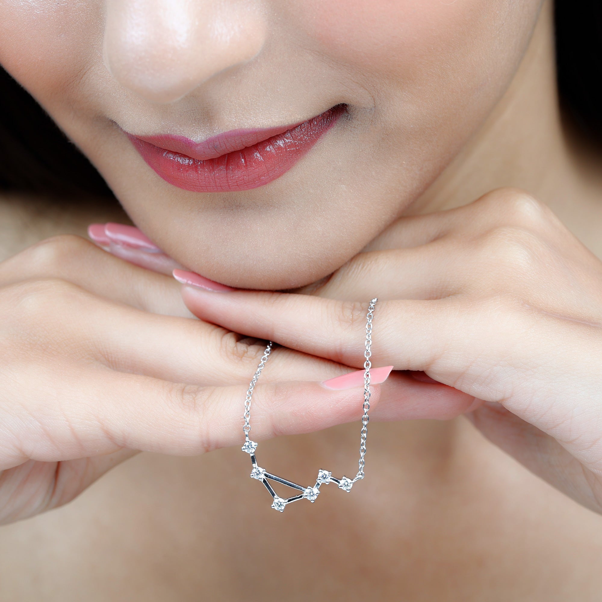 Moissanite Libra Constellation Necklace - Rosec Jewels