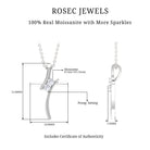 Moissanite Contemporary Bypass Cross Pendant in Silver - Rosec Jewels