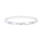 Stackable Moissanite Half Eternity Ring in Bar Setting Moissanite - ( D-VS1 ) - Color and Clarity - Rosec Jewels