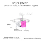 Toi Et Moi Ring with Created Pink Sapphire and Moissanite Lab Created Pink Sapphire - ( AAAA ) - Quality - Rosec Jewels