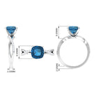 Rosec Jewels-2.25 CT Spiral Shank Engagement Ring with London Blue Topaz and Diamond