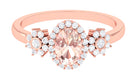 Oval Morganite Designer Engagement Ring with Diamond Morganite - ( AAA ) - Quality - Rosec Jewels