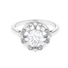 Antique Style Moissanite Gold Beaded Engagement Ring Moissanite - ( D-VS1 ) - Color and Clarity - Rosec Jewels