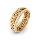 Round Diamond Twisted Rope Band Ring Diamond - ( HI-SI ) - Color and Clarity - Rosec Jewels