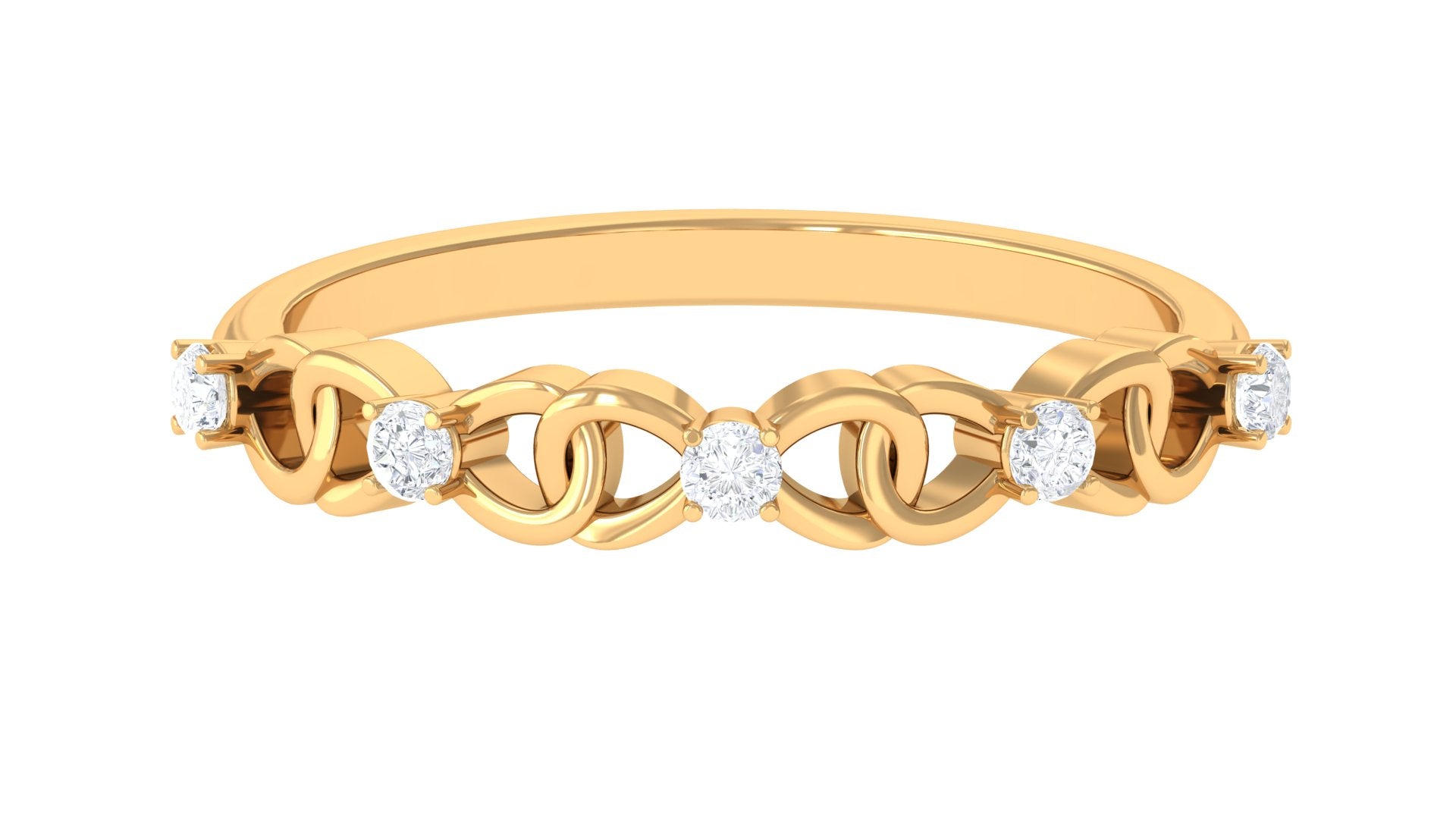 Diamond Interlock Infinity Band Ring Diamond - ( HI-SI ) - Color and Clarity - Rosec Jewels