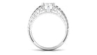 Round Cut Real Diamond Engagement Ring with Gold Filigree Shank Diamond - ( HI-SI ) - Color and Clarity - Rosec Jewels