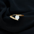 Round Shape Moissanite Solitaire Bypass Gold Ring Moissanite - ( D-VS1 ) - Color and Clarity - Rosec Jewels