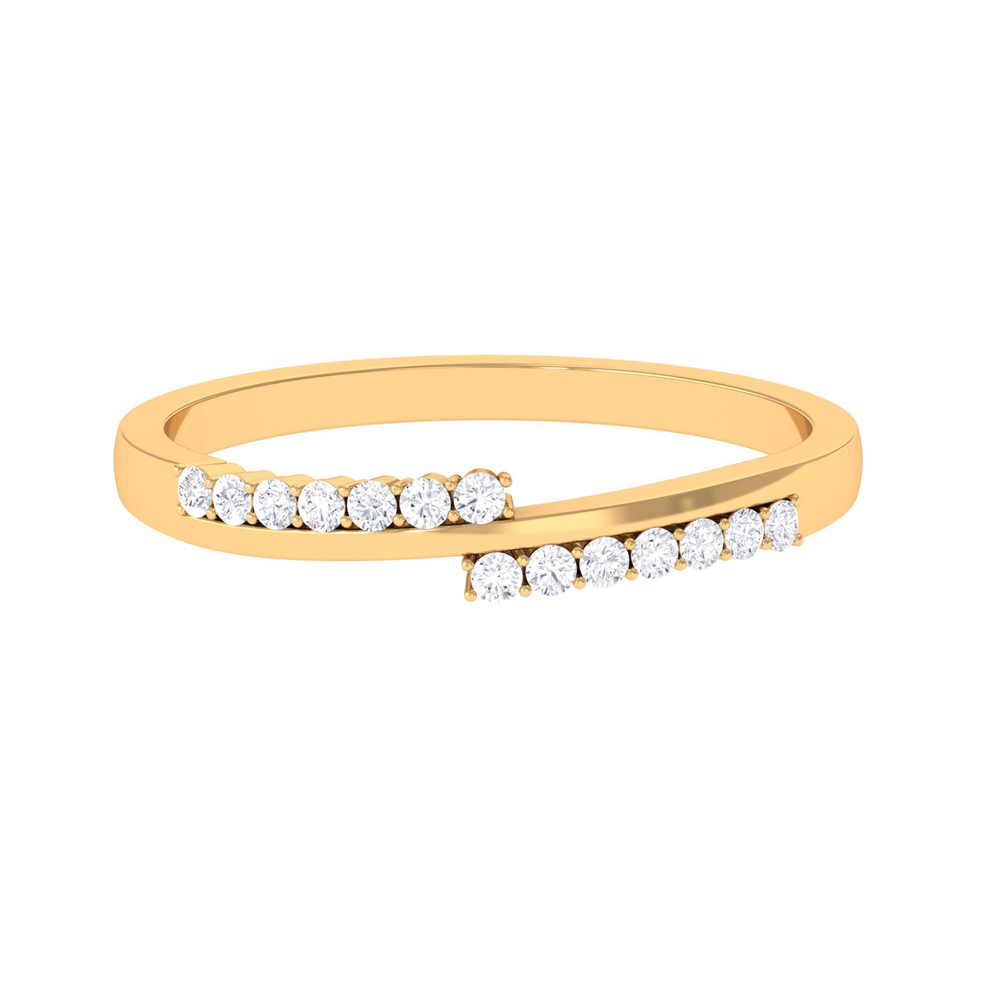 Minimal Diamond Stackable Band Ring in Prong Setting Diamond - ( HI-SI ) - Color and Clarity - Rosec Jewels