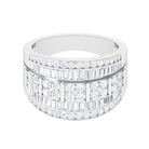 Zircon Statement Wide Wedding Band Ring Zircon - ( AAAA ) - Quality - Rosec Jewels