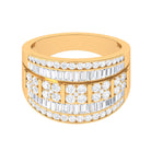 Zircon Statement Wide Wedding Band Ring Zircon - ( AAAA ) - Quality - Rosec Jewels