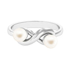 4 CT Toi et Moi Freshwater Pearl Infinity Gold Ring Freshwater Pearl - ( AAA ) - Quality - Rosec Jewels