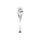 Minimal Freshwater Pearl Solitaire Ring in Bypass Shank Freshwater Pearl - ( AAA ) - Quality - Rosec Jewels