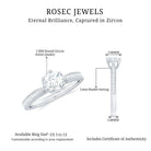 3/4 CT Zircon Engagement Ring with Side Stones in Gold Zircon - ( AAAA ) - Quality - Rosec Jewels