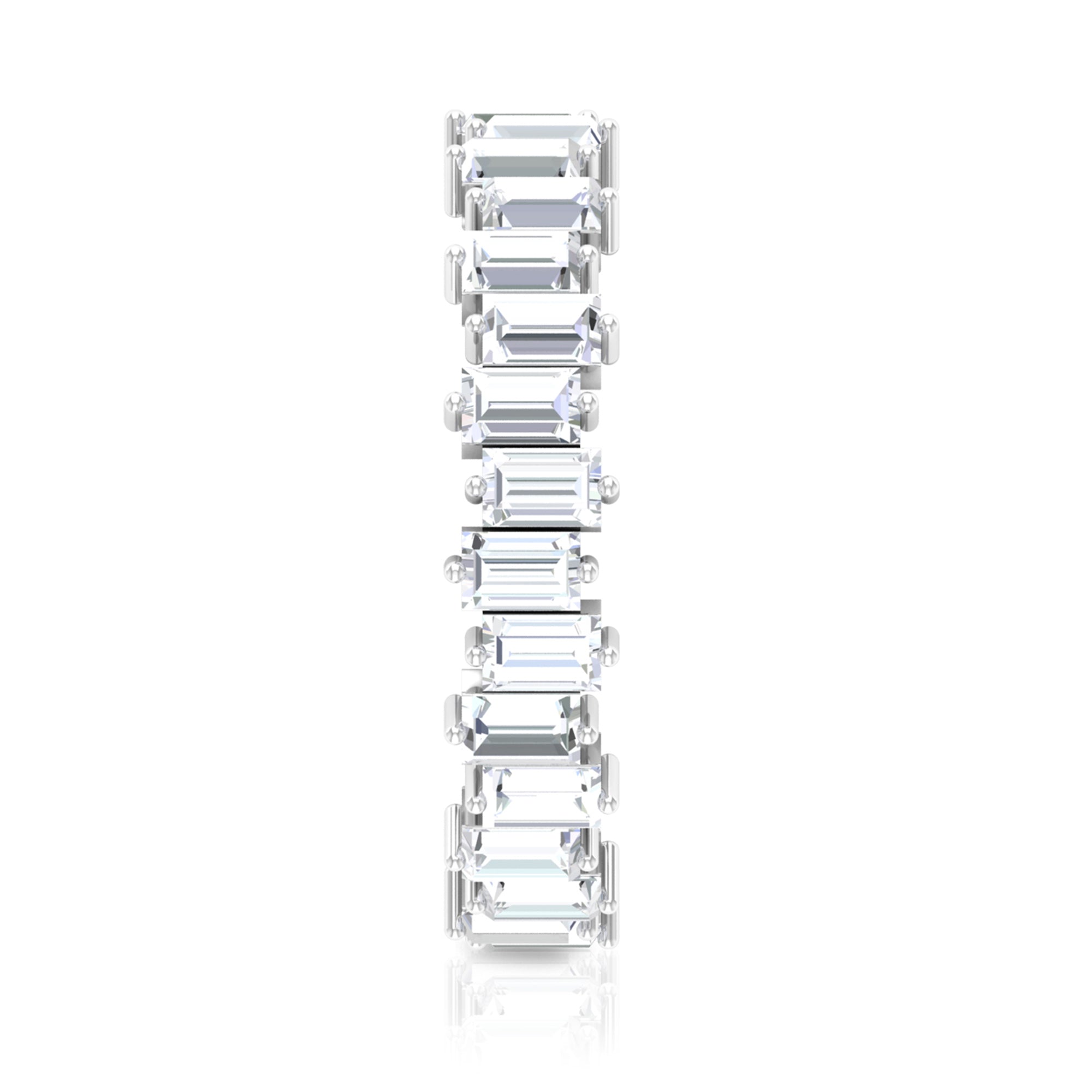 Baguette Cut Cubic Zirconia Uneven Eternity Band Ring Zircon - ( AAAA ) - Quality - Rosec Jewels