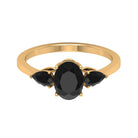 1.50 CT Three Stone Black Onyx Ring Black Onyx - ( AAA ) - Quality - Rosec Jewels