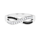 1 CT Channel Set Created Black Diamond Infinity Ring with Diamond Lab Created Black Diamond - ( AAAA ) - Quality - Rosec Jewels