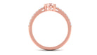 Designer Morganite Solitaire Promise Ring with Diamond Morganite - ( AAA ) - Quality - Rosec Jewels