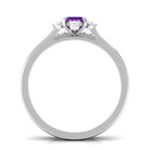 1.25 Ct Octagon Solitaire Amethyst and Diamond Ring Set Amethyst - ( AAA ) - Quality - Rosec Jewels