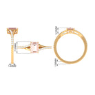 Solitaire Morganite Split Shank Engagement Ring with Diamond Morganite - ( AAA ) - Quality - Rosec Jewels