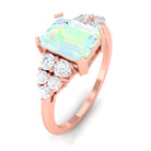 Ethiopian Opal and Diamond Designer Engagement Ring Ethiopian Opal - ( AAA ) - Quality - Rosec Jewels